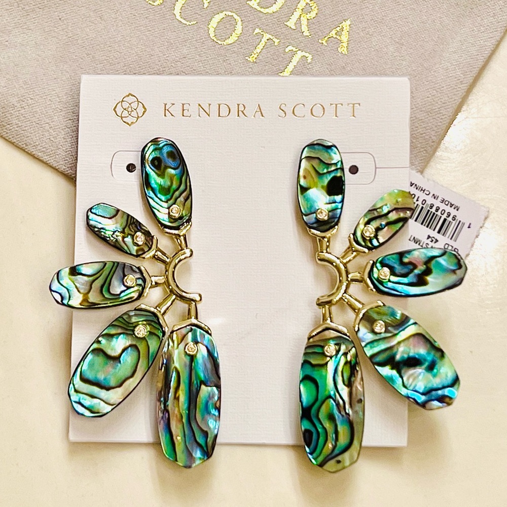 ๐บ๐HP๐๐บ NWT Kendra Scott Ashlyn Abalone Shell Statement Earrings - Picture 13 of 16